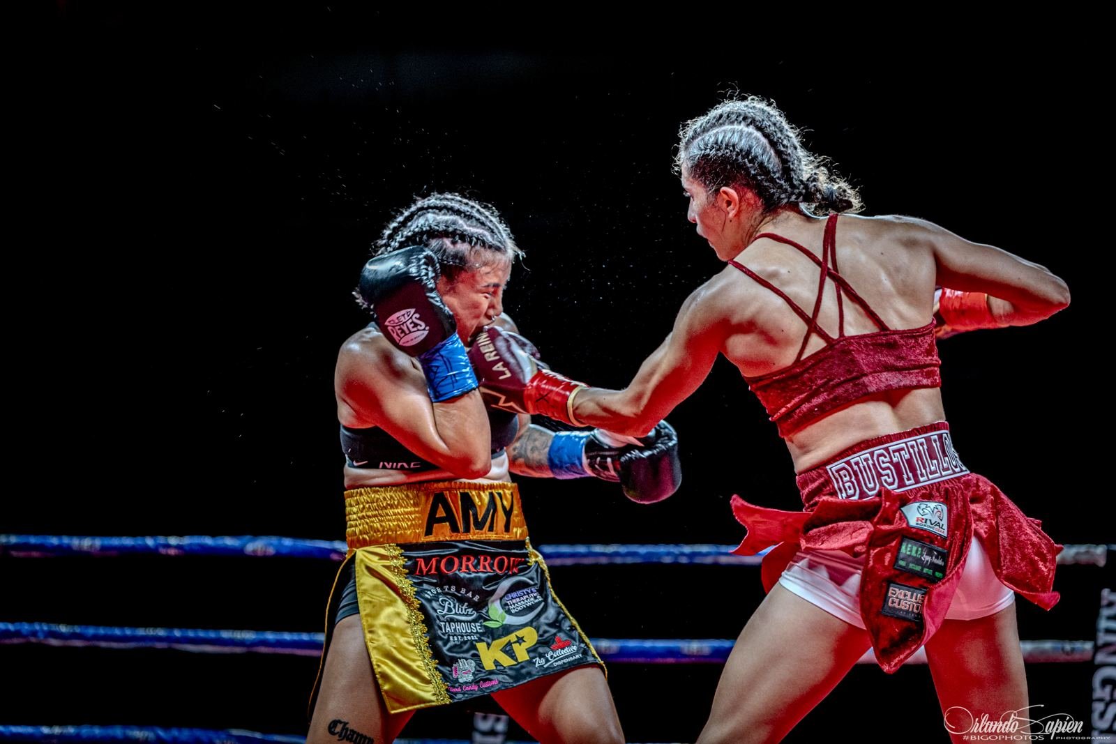 Two women boxers in the ring